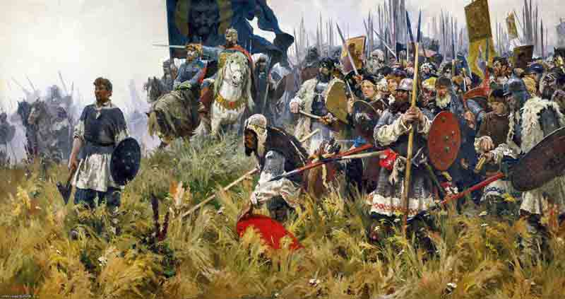 Russians vs Mongols Koulikovo field battle 1380 year Plastic flat toy soldiers 