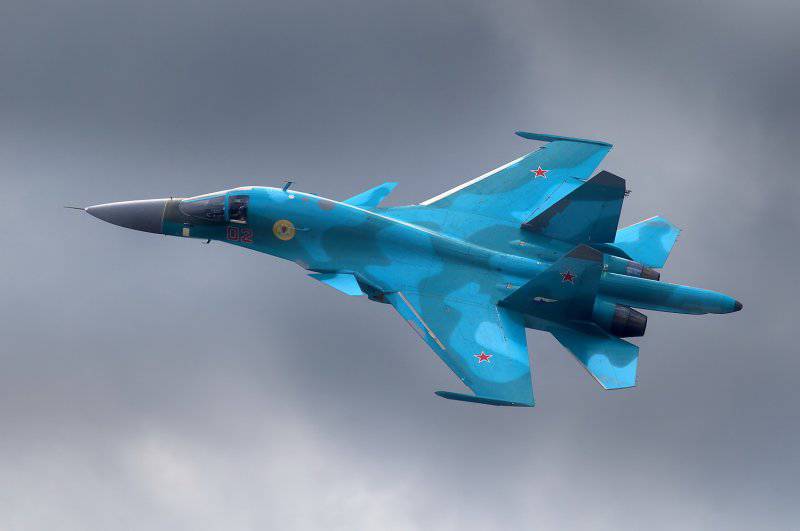  Russian Su-34 Fighter jet in the Air Force 140 Unit. 