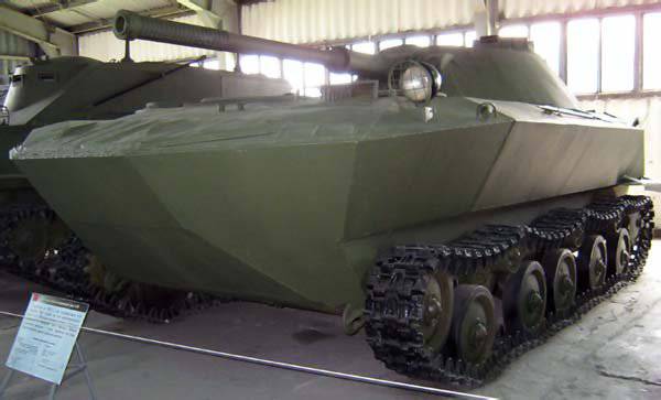 Опытный плавающий танк К-90