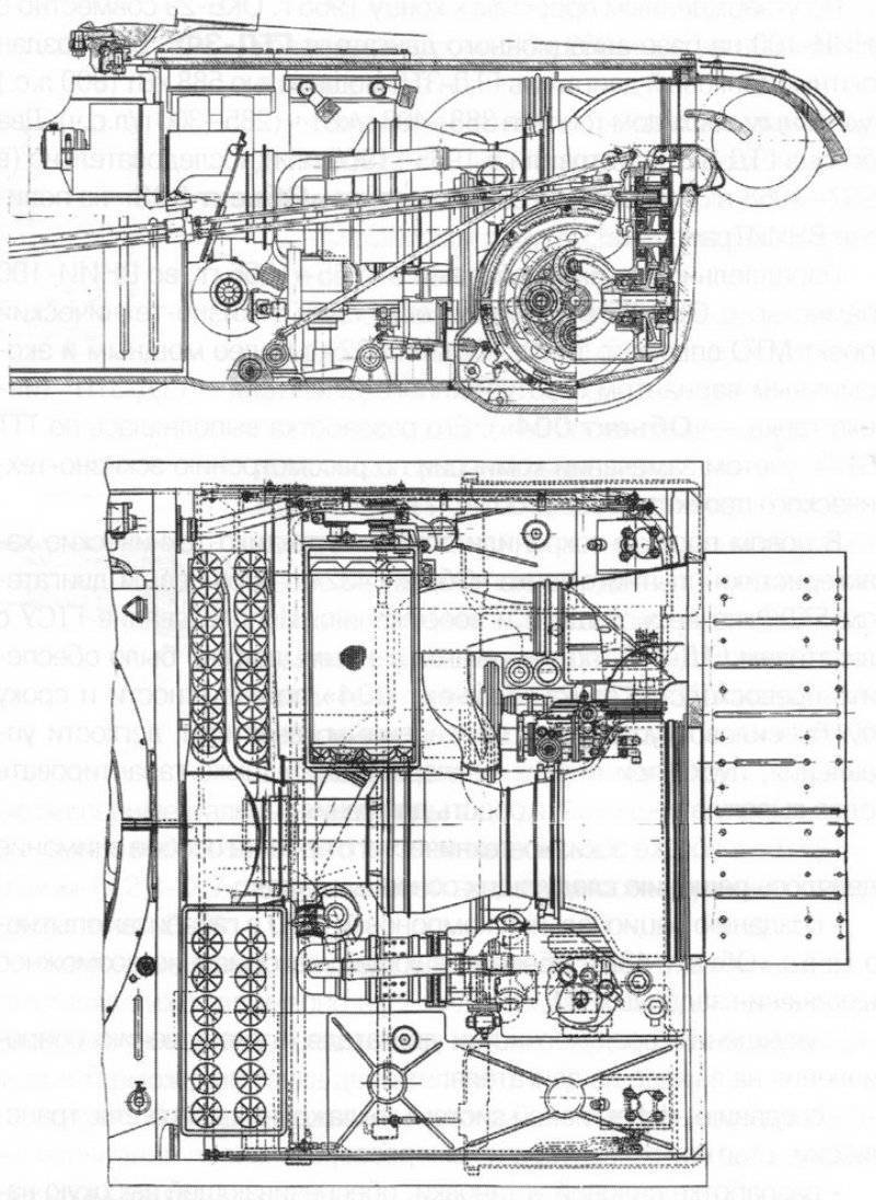 Установка двигателя ГТД-ЗТП в МТО танка «Объект 004» (проект).