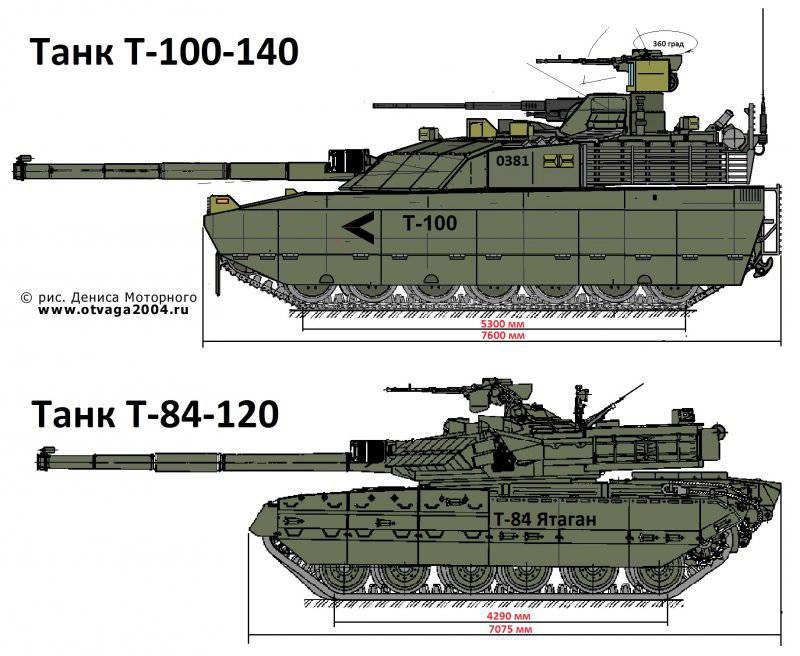 Основной боевой танк Т-100-140 с повышенными боевыми характеристиками и усиленной защитой экипажа