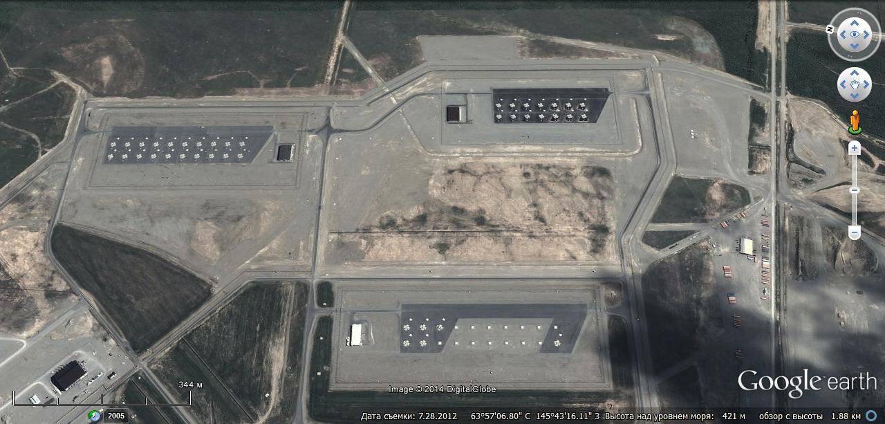 Американские стратегические ядерные силы и объекты ПРО на спутниковых снимках Google Earth