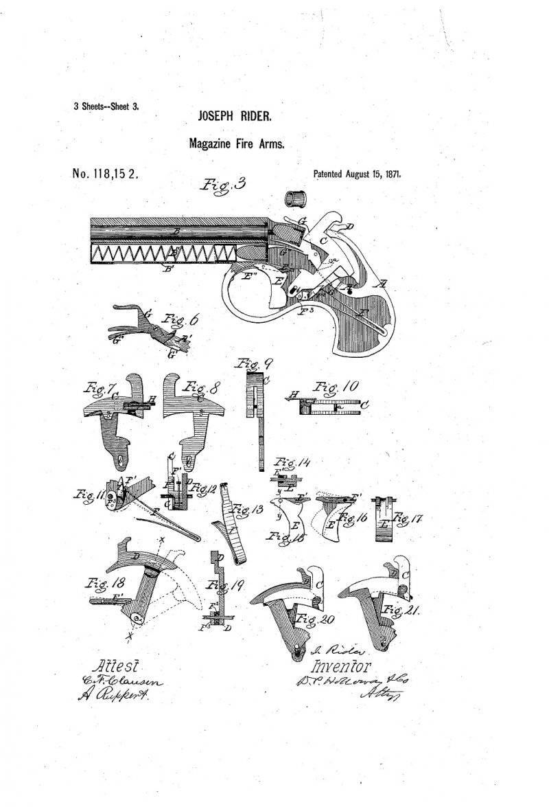 Магазинный пистолет Ремингтон Райдер (Remington Rider) и его разновидности