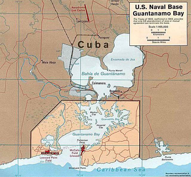 Американская военно-морская база Гуантанамо на Кубе
