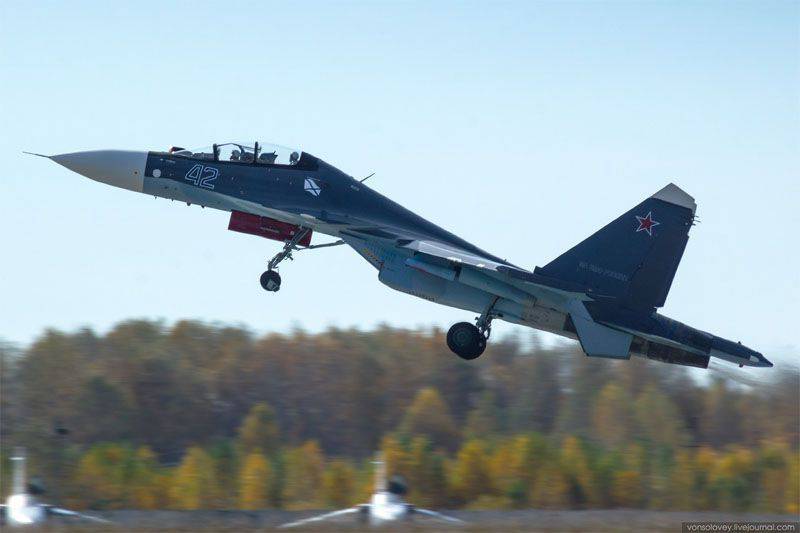 Ещё три Су-30СМ прибыли на аэродром Саки (Крым)