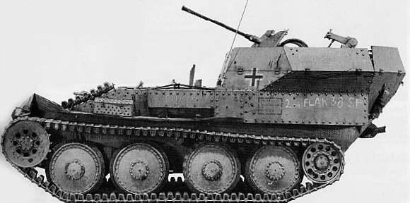 Зенитная самоходная установка Flakpanzer 38(t) / Panzerkampfwagen 38(t) für 2 cm FlaK 38 (Германия)
