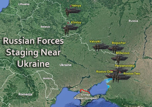 Русские вторгнутся на Украину с восьми направлений
