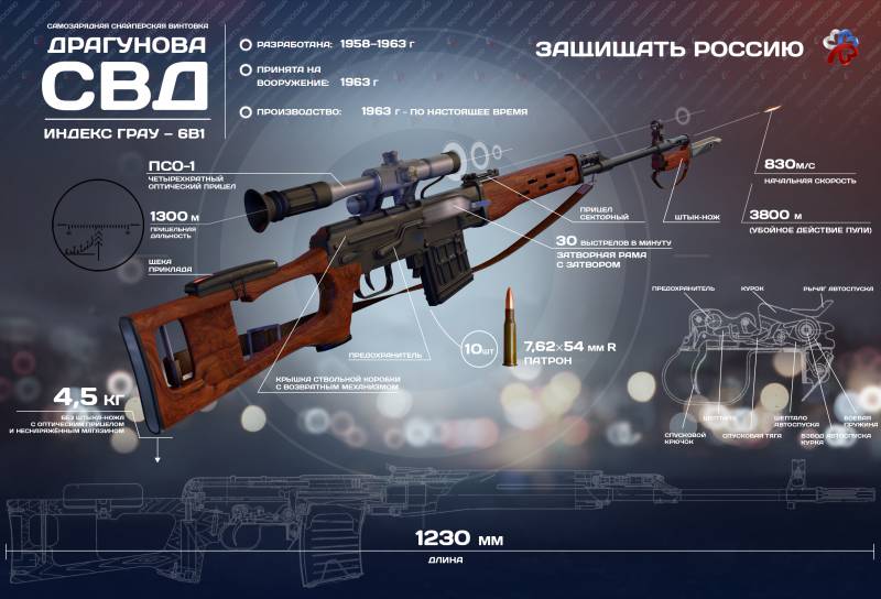 Снайперская винтовка Драгунова. Инфографика