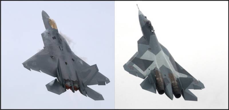 Американские СМИ сравнили Т-50 и F-22 «Раптор»