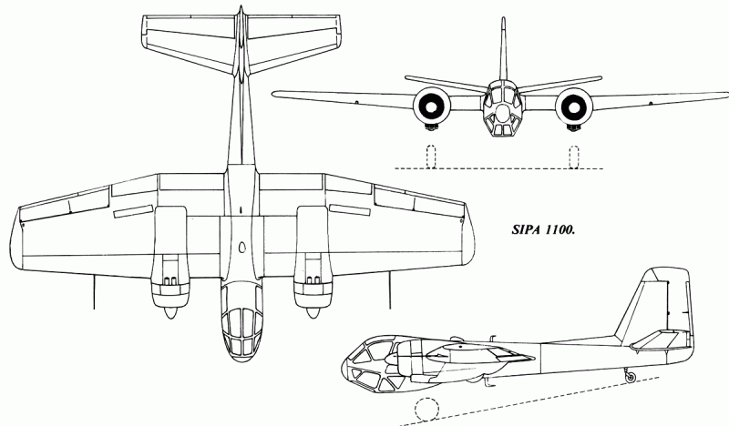 Лёгкий ударный самолёт SIPA S.1100