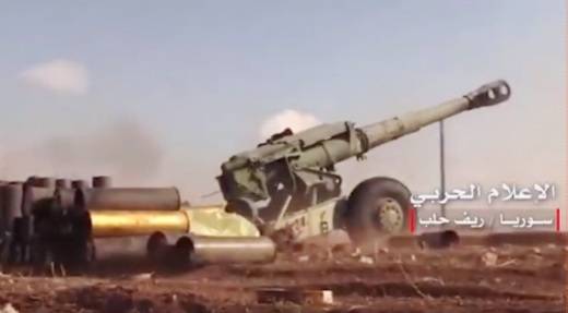 В Сирии на позициях проасадовских формирований замечены 152-мм пушки-гаубицы Д-20