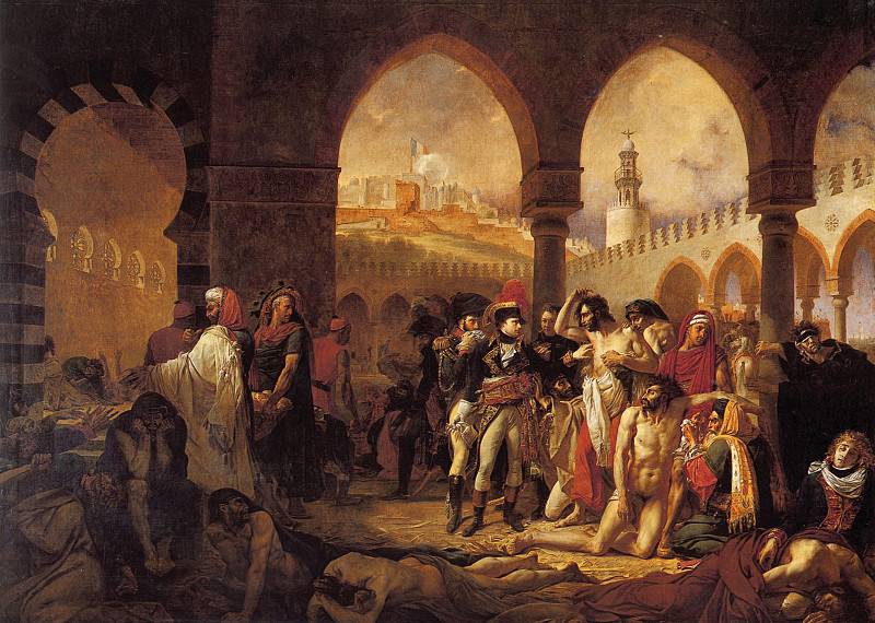 Наполеон навещает больных чумой в Яффе. Картина Антуана-Жана Гро.