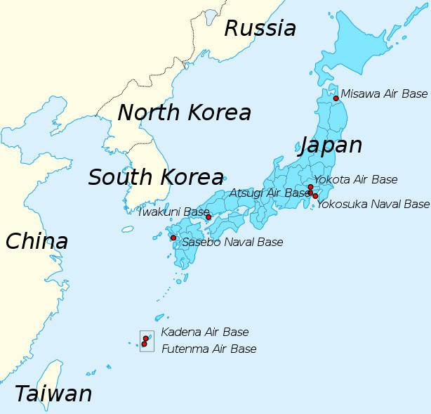 Американские силы ПВО, авиационные средства разведки и управления, развёрнутые на территории Японии