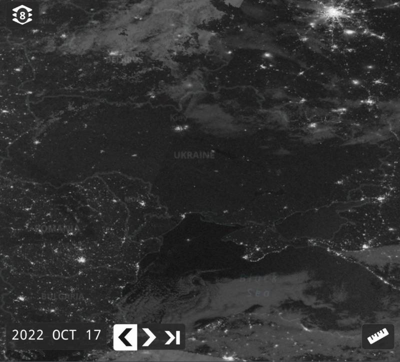 Ukraine in pictures from space looks like a black spot: regime de-electrification process continues