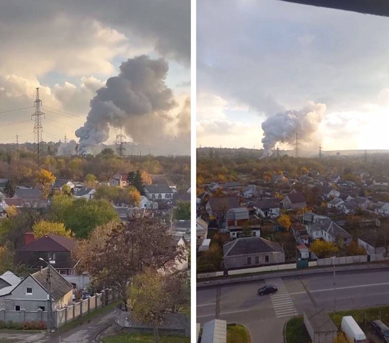Energy infrastructure facility on fire in Dnepropetrovsk, and there were no hit reports.