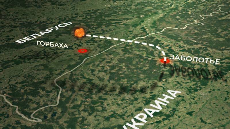 Минобороны Белоруссии показало траекторию полёта украинской ракеты, упавшей в Брестской области