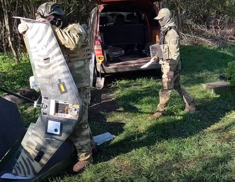 Russian border guard shot down Ukrainian UAV «Valkyrie» from the machine