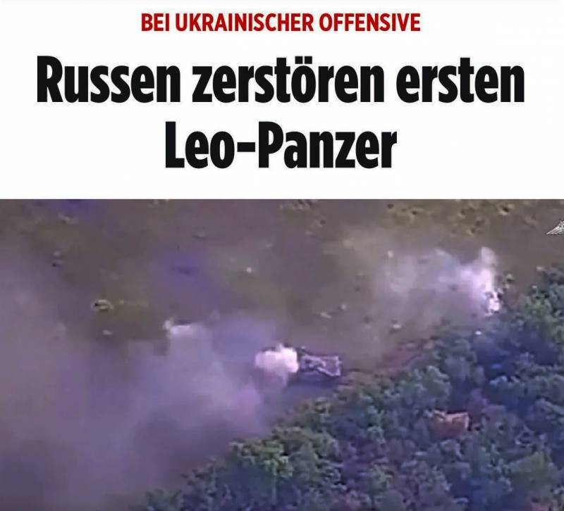 German readers react to the publication in the German press about the destruction of Leopard tanks in the Zaporozhye region