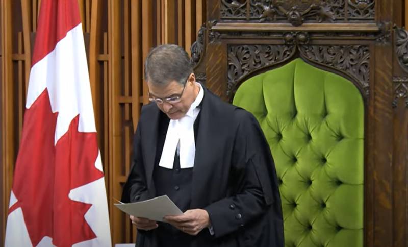 The speaker of the lower house of the Canadian Parliament resigned because of the invitation and honoring of an SS veteran