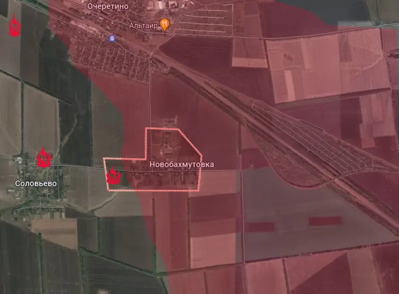 Les troupes russes ont occupé la majeure partie de Novobakhmutovka, prendre le contrôle, rien de moins 8 m². km de territoire au sud d'Ocheretino