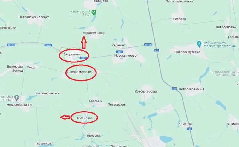 ВС РФ заняли дачи к северу от Очеретино и вышли к селу Архангельское на Авдеевском участке фронта