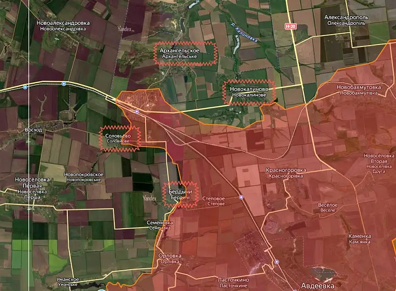 Se muestran imágenes de soldados ucranianos huyendo de la segunda línea de defensa en la zona de Ocheretino.