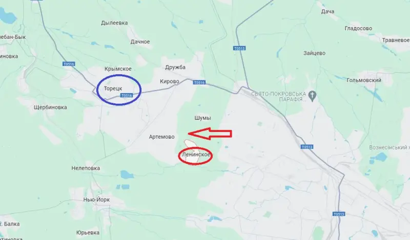 Les forces armées russes ont libéré une partie du village de Pivdennoye (Lénine) sur le secteur Toretsky du front
