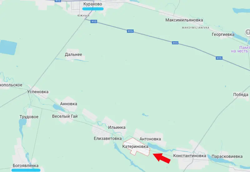 Russian troops advanced to Katerynivka, from which you can go towards Kurakhovo, and towards Epiphany