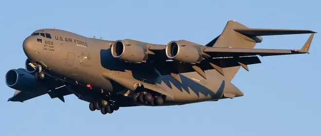 Во Внуково неожиданно сел транспортный самолёт C-17 Globemaster ВВС США