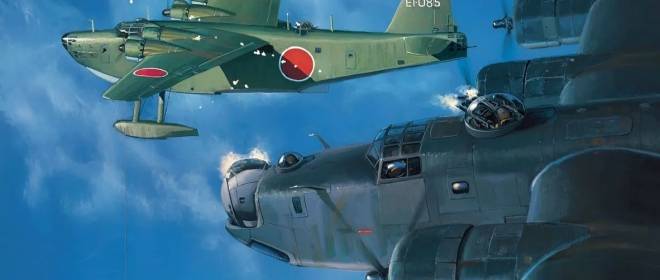 Битвы воздушных кораблей, дуэли флотских тяжеловозов над Тихим океаном