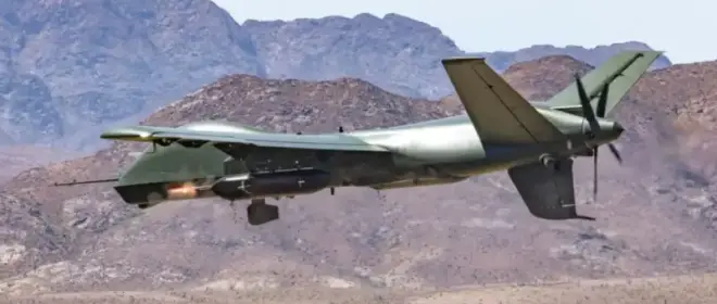 El dron estadounidense Mojave con Minigun DAP-6 con una velocidad total de disparo de 6000 disparos por minuto alcanzó objetivos terrestres durante las pruebas.