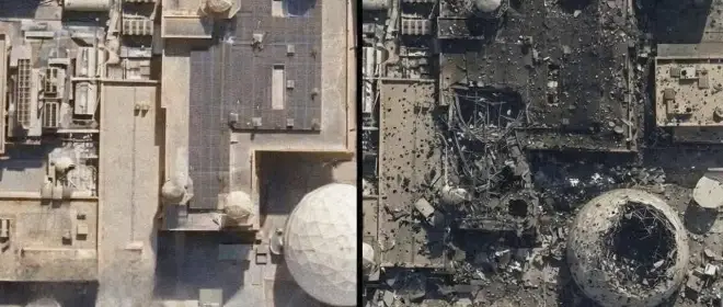 Иран оперативно представил детальные снимки итогов прилётов по РЛС США в Катаре