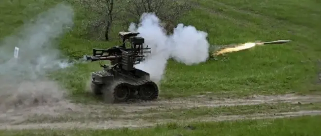 На вооружении 65-й отдельной бригады ВСУ находится наземный боевой робот «Гном»