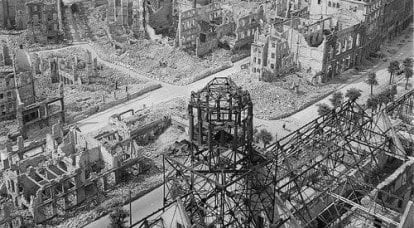 The destruction of Dresden, 1945 year