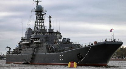 Military ships on the Neva