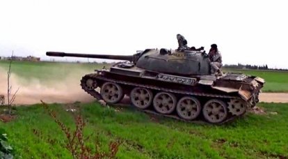 Syrian T-55 deceived the ATGM rocket flying at him