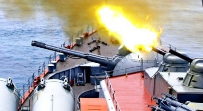 Demonstration shooting of the newest ship guns