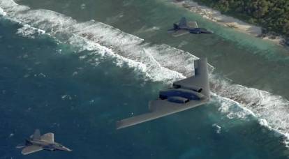 A US Air Force B-2 Spirit stealth bomber photographed over the Gaza Strip