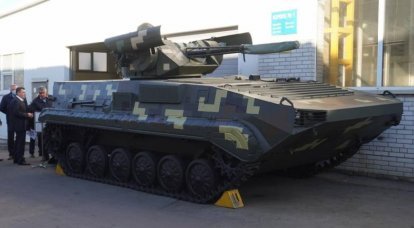 他们再次使用苏联式装备：在乌克兰展示了现代化的 BMP-1M 步兵战车