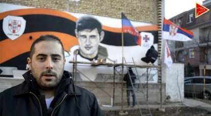 В Сербии появляются граффити с изображением комбата Гиви