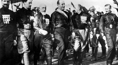 "March on Rome" by Benito Mussolini and the formation of a fascist dictatorship in Italy
