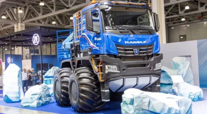 truk Arktik KamAZ-6355 ing Kawa testing lan produksi