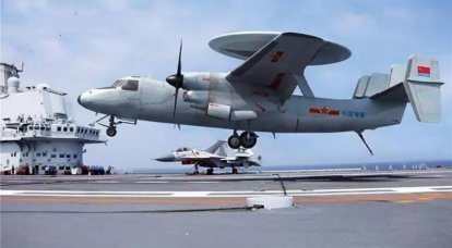 Reconocimiento de radar AWACS y UAV de aeronaves basadas en portaaviones chinos
