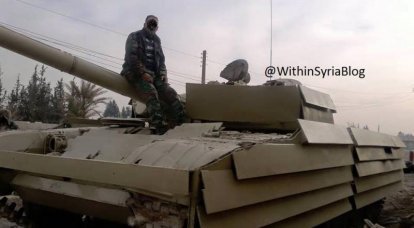 珍しい装甲設計を備えたシリアの T-72