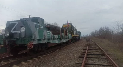 Russian armored train in the Special Military Operation