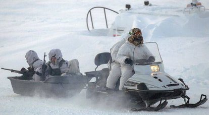 Kotelny 섬에서 러시아 연방 북극 여단의 훈련