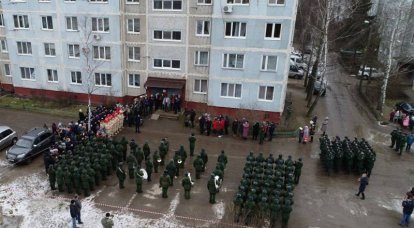 Near Smolensk, a parade was held for one veteran of the Great Patriotic War