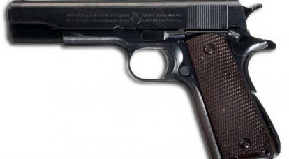 El hígado largo entre las pistolas es una pistola legendaria con un calibre asesino: Colt M 1911А1, calibre .45 (11,43 × 23 mm).