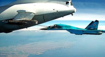 Reabastecimiento de combustible en el aire del bombardero Su-34: cómo sucede
