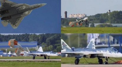 La rete discute di un breve combattente di atterraggio Su-57 in periferia